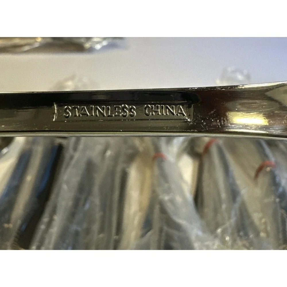 41 Pc Assorted Lot Of Stainless China With Rope Edge Design Most Are In Bags